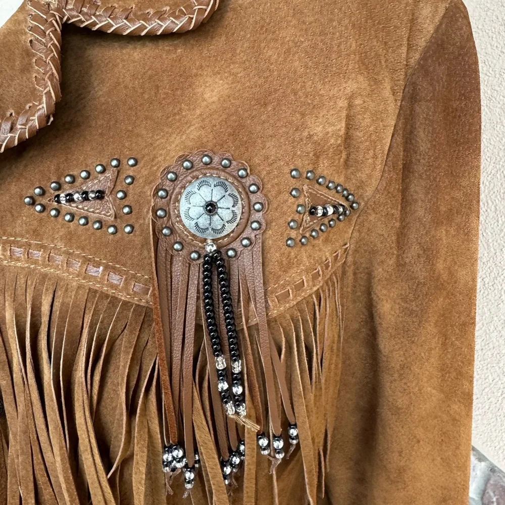 Scully Tan Suede Fringe Leather Jacket - Picture 4 of 15